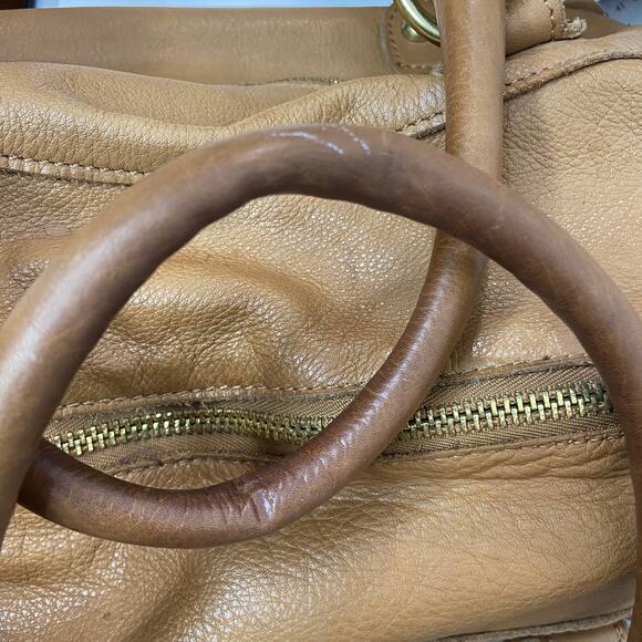 Anthropologie Linea Pelle Soft Camel Tan Leather Satchel Bag - Picture 8 of 12